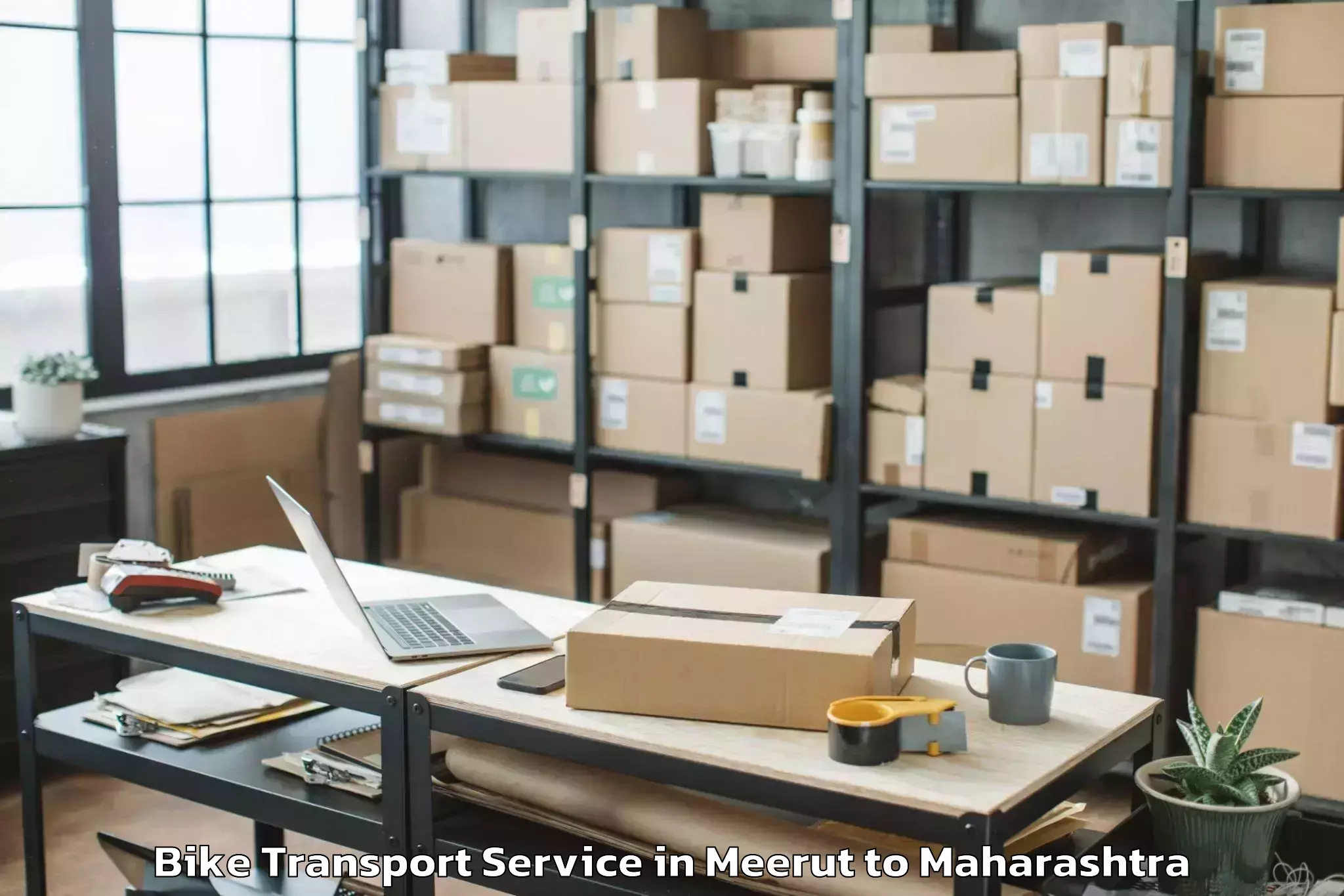 Hassle-Free Meerut to Inorbit Mall Malad Bike Transport